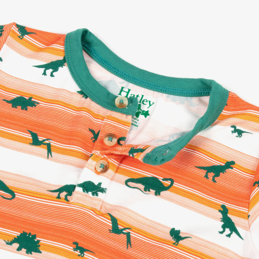 Hatley-Boys Bamboo Orange Dino Tee | Childrensalon Outlet