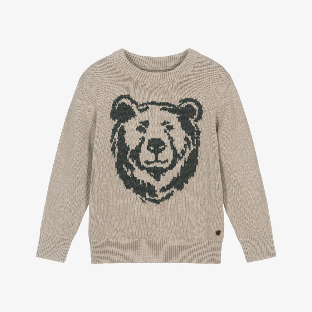 Hatley-Бежевый хлопковый свитер с медведем для мальчиков | Childrensalon Outlet