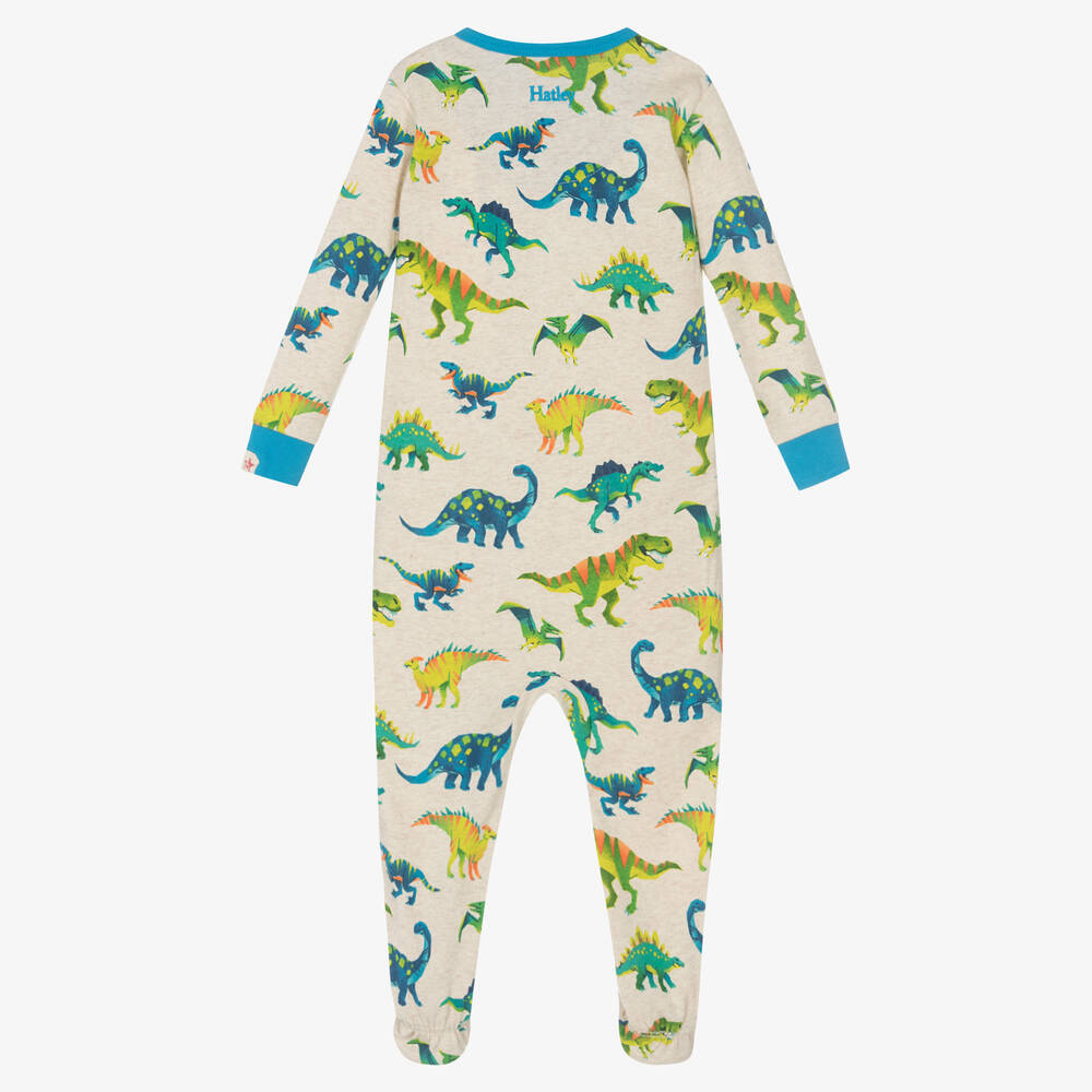 Hatley-Boys Beige Dinosaur Babygrow | Childrensalon Outlet