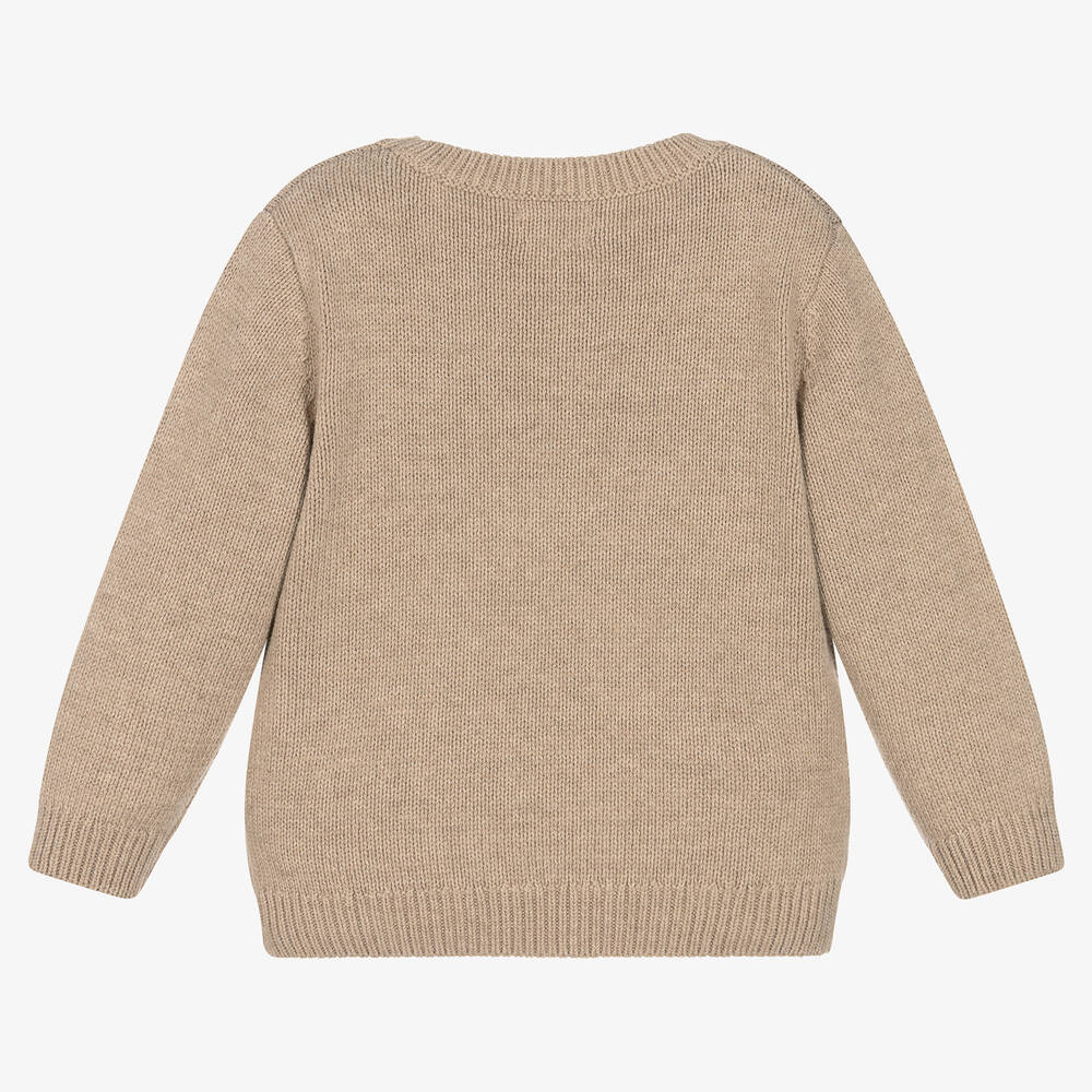 Hatley-Boys Beige Knitted Bear Sweater | Childrensalon Outlet