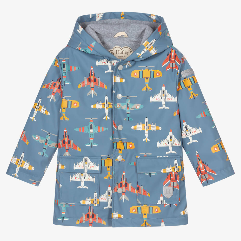 Hatley - Blaue Flugzeug-Regenjacke (J)  | Childrensalon