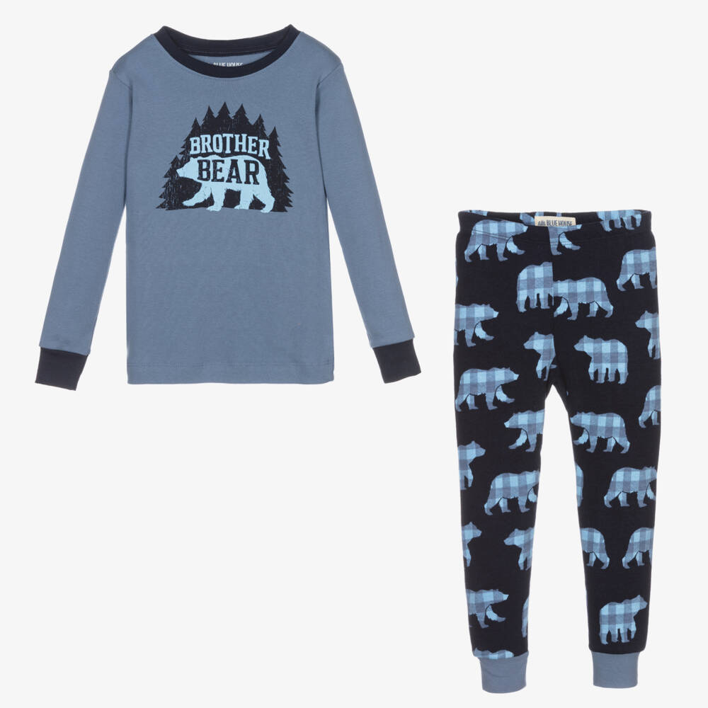 Little Blue House by Hatley-Boys Blue Brother Bear Pyjamas | Childrensalon Outlet