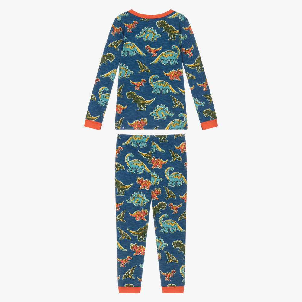 Hatley-Boys Blue Cotton Glow-In-The-Dark Dinosaur Pyjamas | Childrensalon Outlet