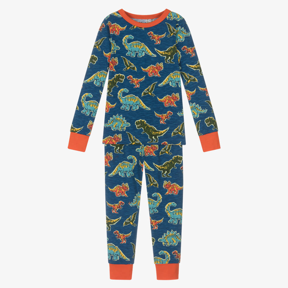 Hatley-Boys Blue Cotton Glow-In-The-Dark Dinosaur Pyjamas | Childrensalon Outlet
