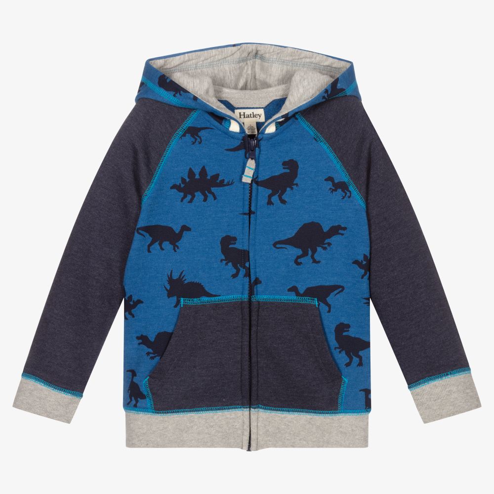 Boys Blue Cotton Zip Up Top