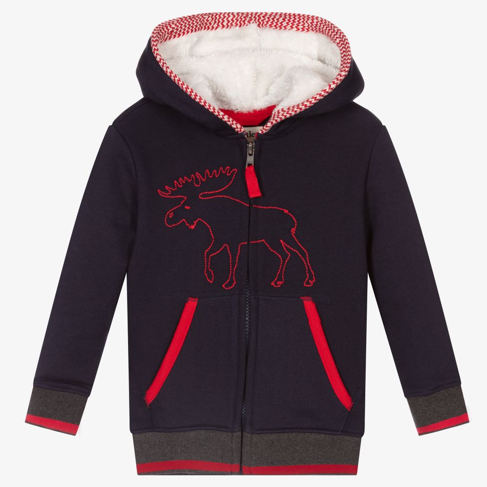 Boys Blue Cotton Zip Up Top