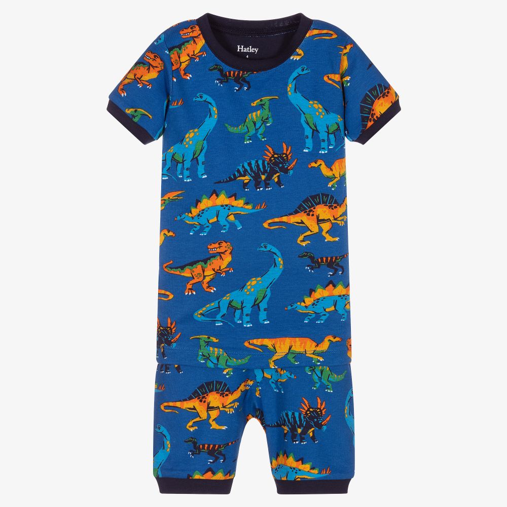 Hatley - Boys Blue Dino Short Pyjamas  | Childrensalon