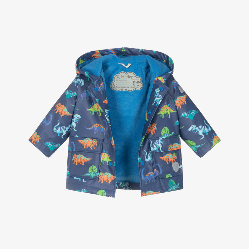 Hatley-Boys Blue Dinosaur Print Raincoat | Childrensalon Outlet