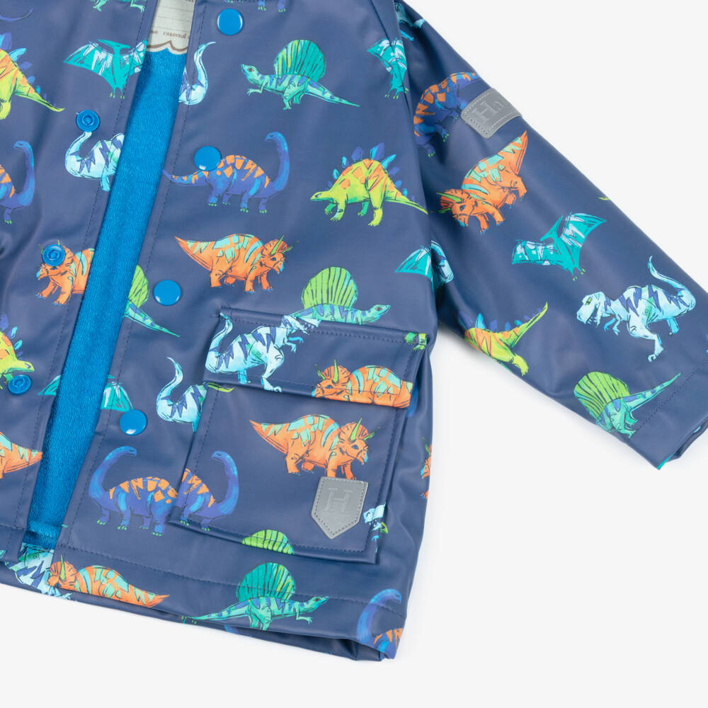 Hatley-Boys Blue Dinosaur Print Raincoat | Childrensalon Outlet