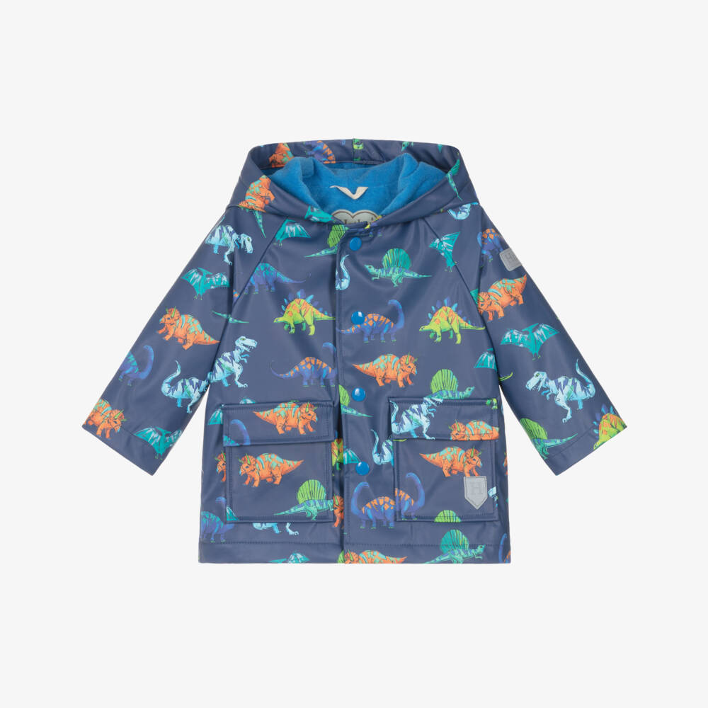 Hatley-Boys Blue Dinosaur Print Raincoat | Childrensalon Outlet