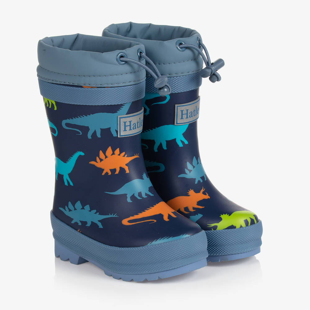 Hatley - Boys Blue Dinosaur Rain Boots | Childrensalon