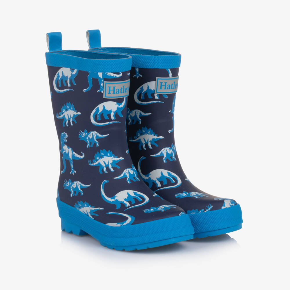Hatley-Boys Blue Dinosaur Rain Boots | Childrensalon Outlet