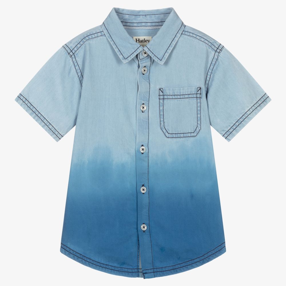 Hatley-Boys Blue Dip-Dye Shirt | Childrensalon Outlet