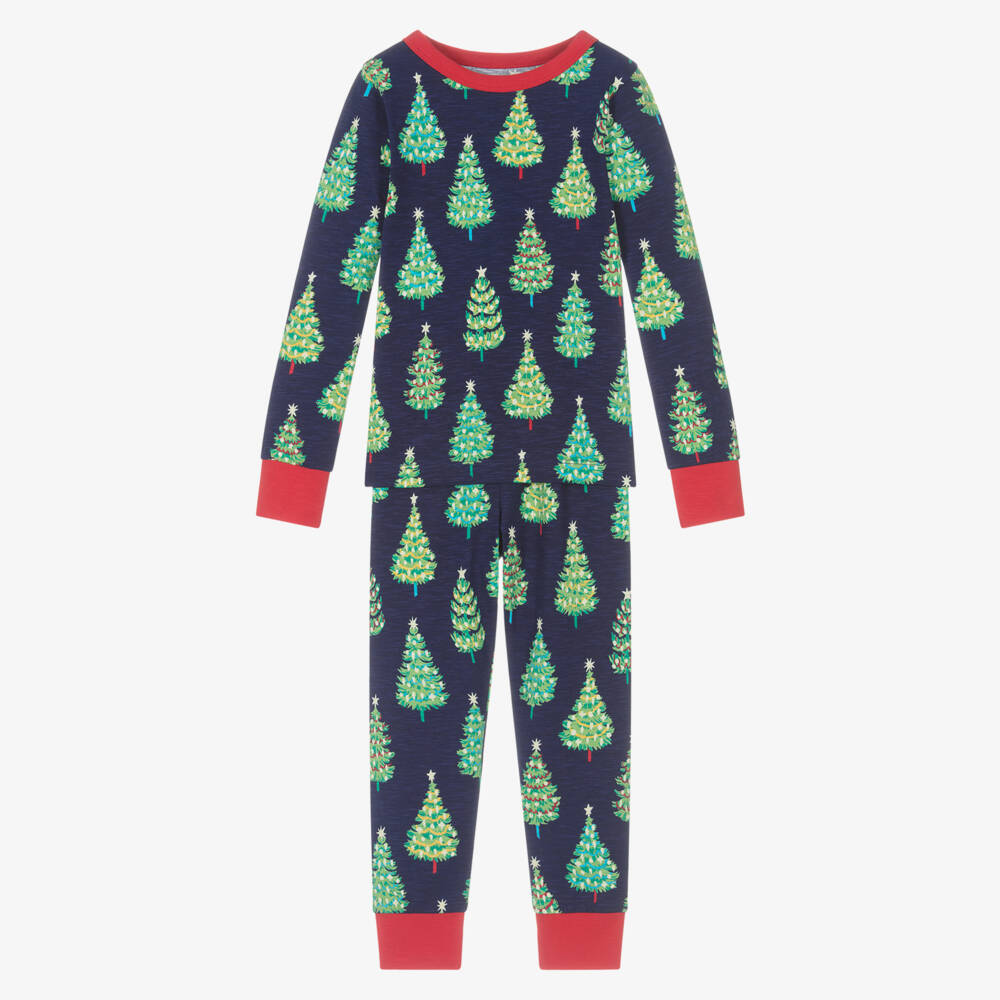 Hatley-Boys Blue Festive Tree Pyjamas | Childrensalon Outlet