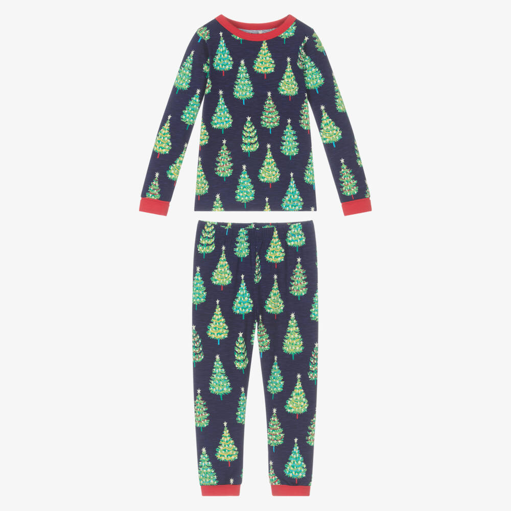 Hatley-Boys Blue Festive Tree Pyjamas | Childrensalon Outlet