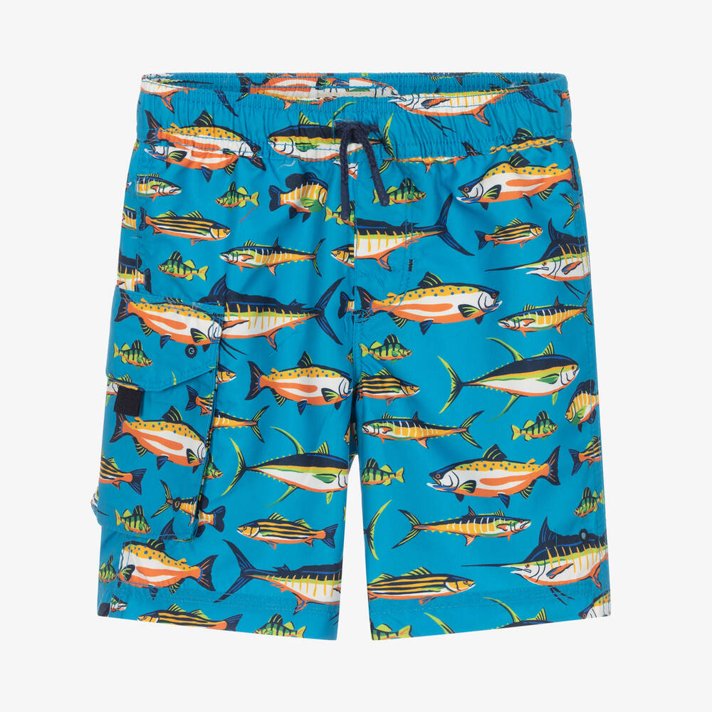 Hatley - Short de bain bleu poissons UPF50+ | Childrensalon