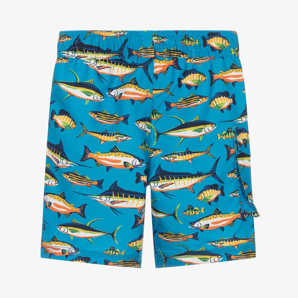 Hatley-Boys Blue Fish Swim Shorts (UPF50+) | Childrensalon Outlet