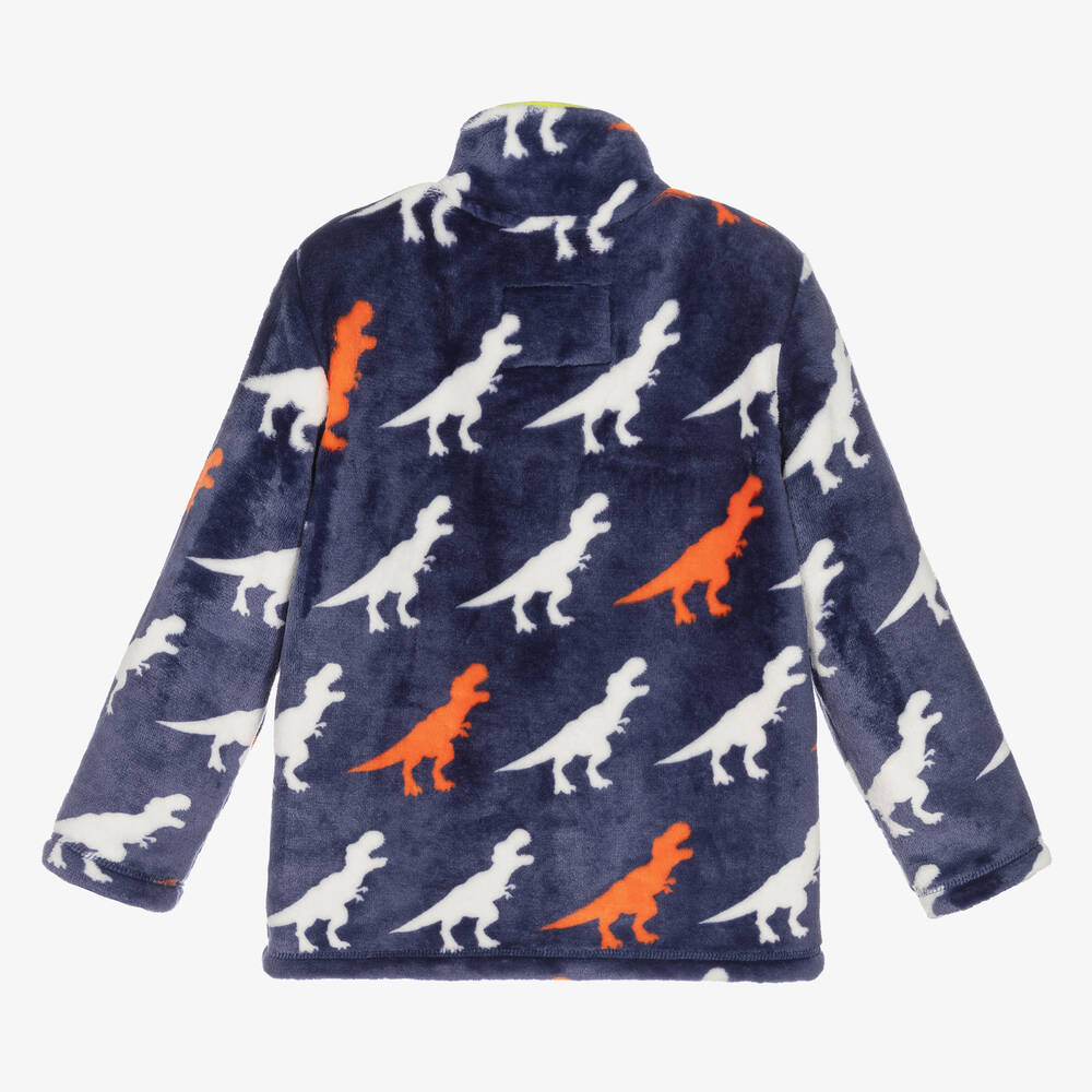 Hatley-Boys Blue Fleece Dinosaur Zip-Up Top | Childrensalon Outlet