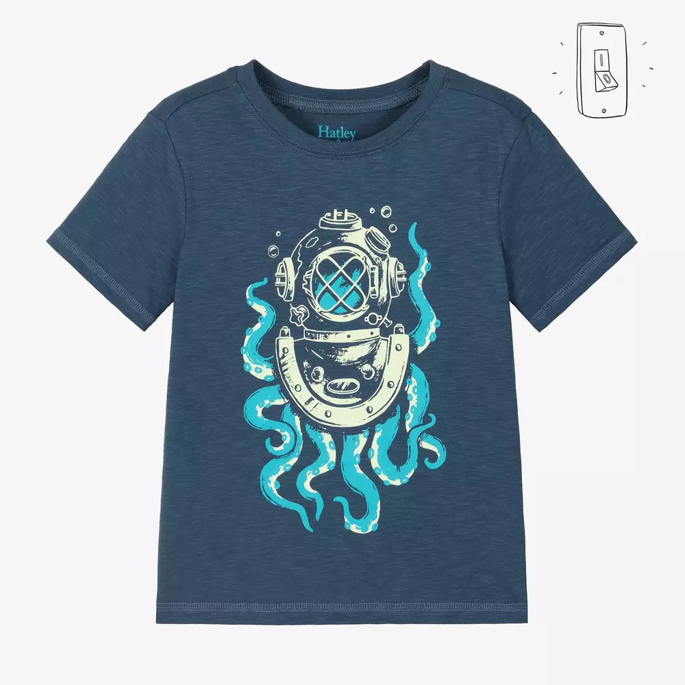 Hatley-Boys Blue Graphic Print Cotton T-Shirt | Childrensalon Outlet