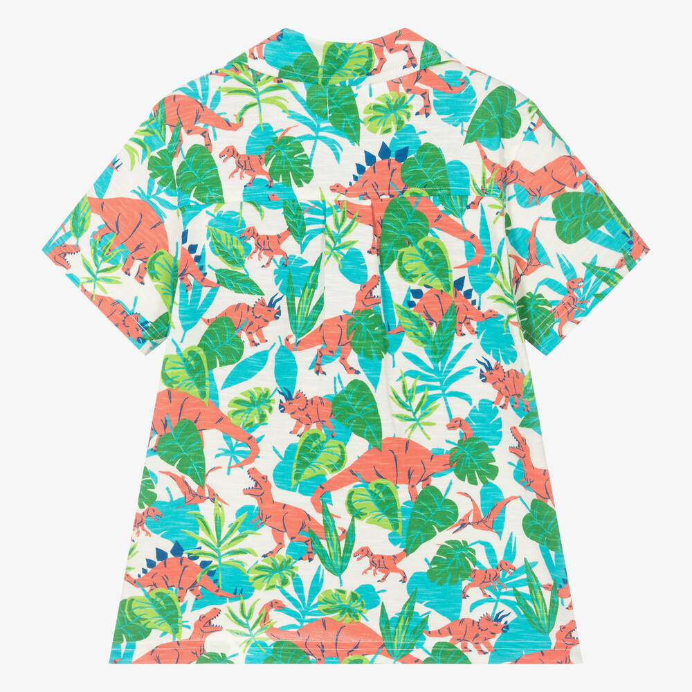 Hatley-Boys Blue & Green Cotton Jungle Dino Shirt  | Childrensalon Outlet