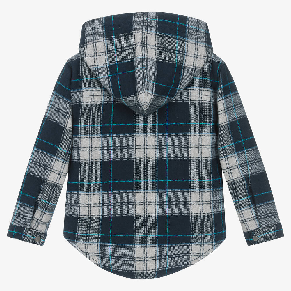 Hatley-جاكيت هودي قطن لون أزرق ورمادي للأولاد | Childrensalon Outlet