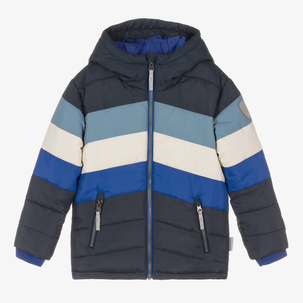 Hatley - Boys Blue Hooded Puffer Coat | Childrensalon