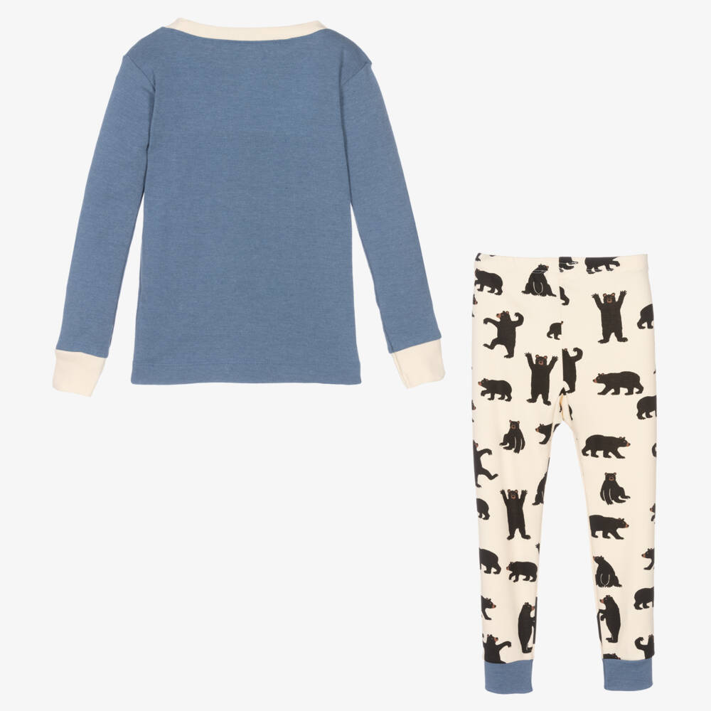 Little Blue House by Hatley-Boys Blue & Ivory Cotton Bear Pyjamas | Childrensalon Outlet
