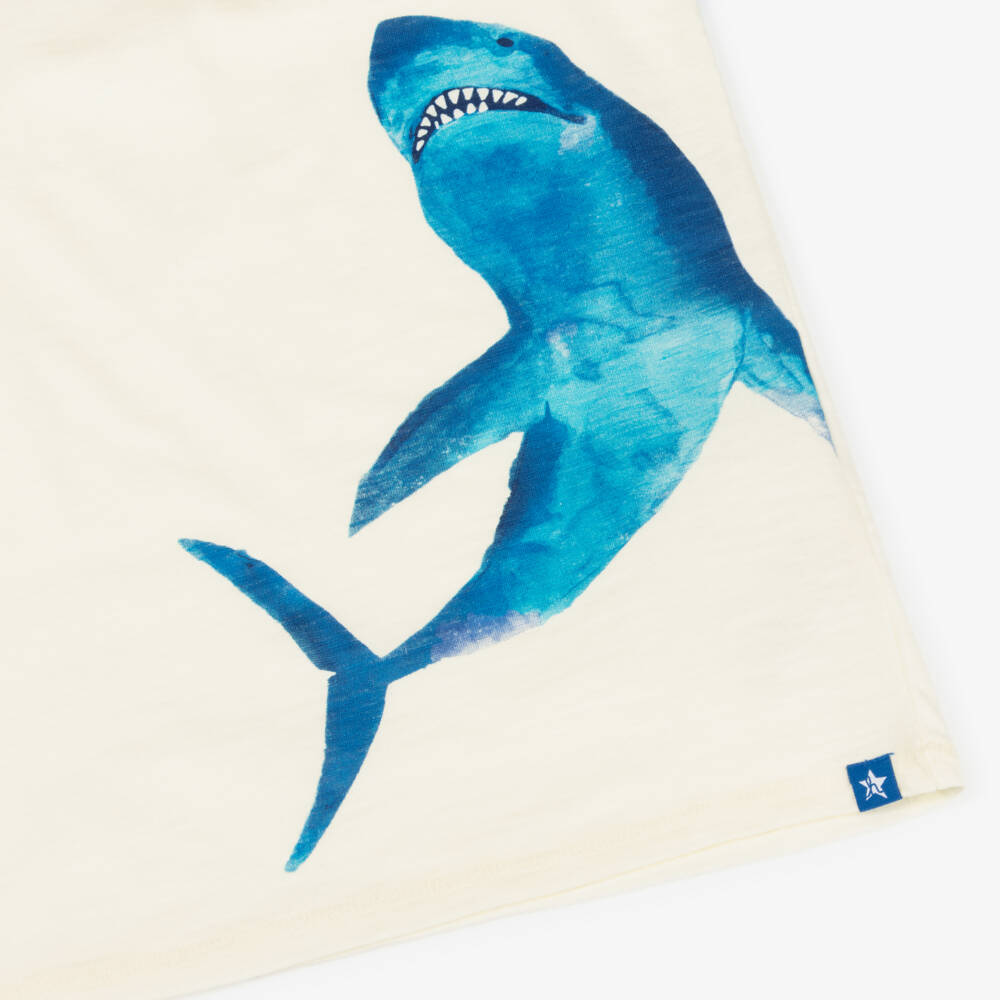 Hatley-Boys Blue & Ivory Shark Tee | Childrensalon Outlet
