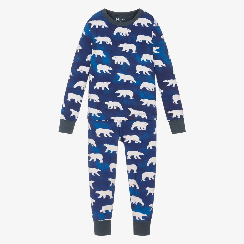 Hatley-Boys Blue Jersey Pyjamas with Polar Bears | Childrensalon Outlet
