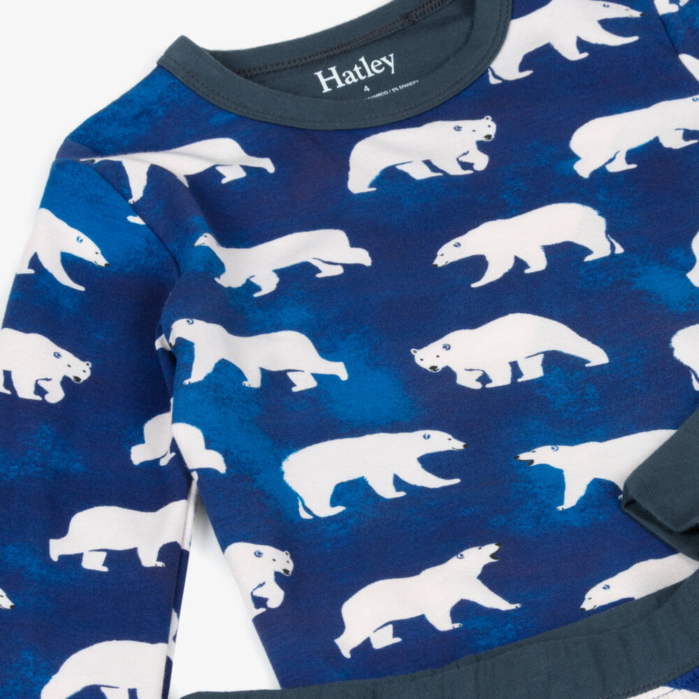 Hatley-Boys Blue Jersey Pyjamas with Polar Bears | Childrensalon Outlet