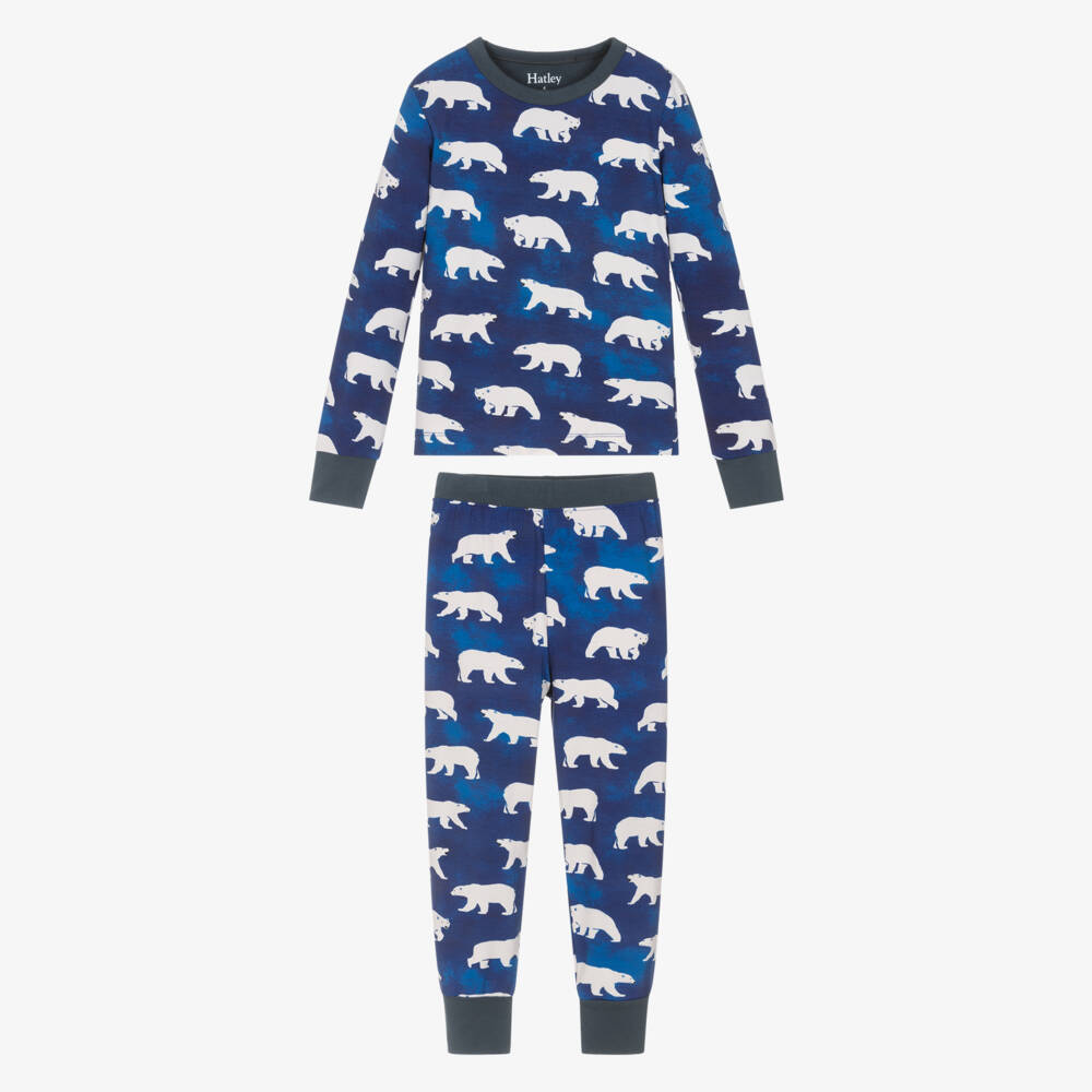 Hatley-Boys Blue Jersey Pyjamas with Polar Bears | Childrensalon Outlet
