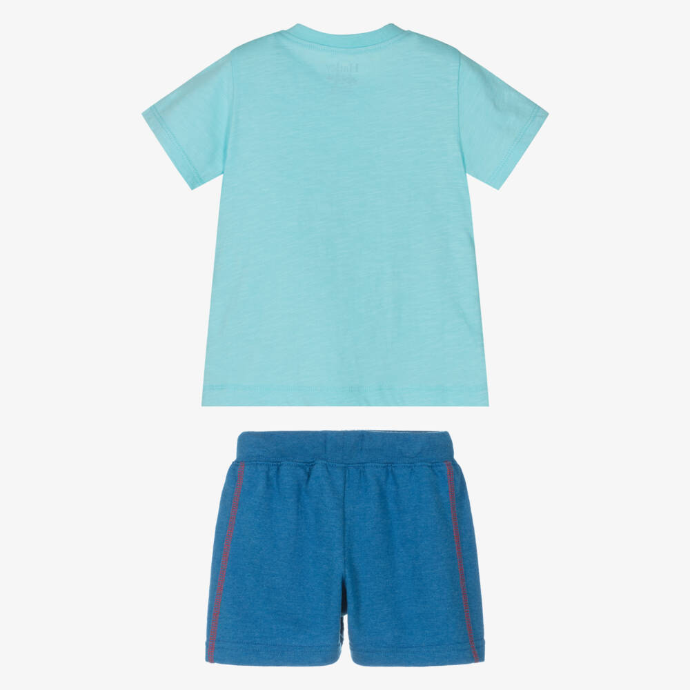 Hatley-Boys Blue Jersey Shorts Set with Appliqué Seagull | Childrensalon Outlet