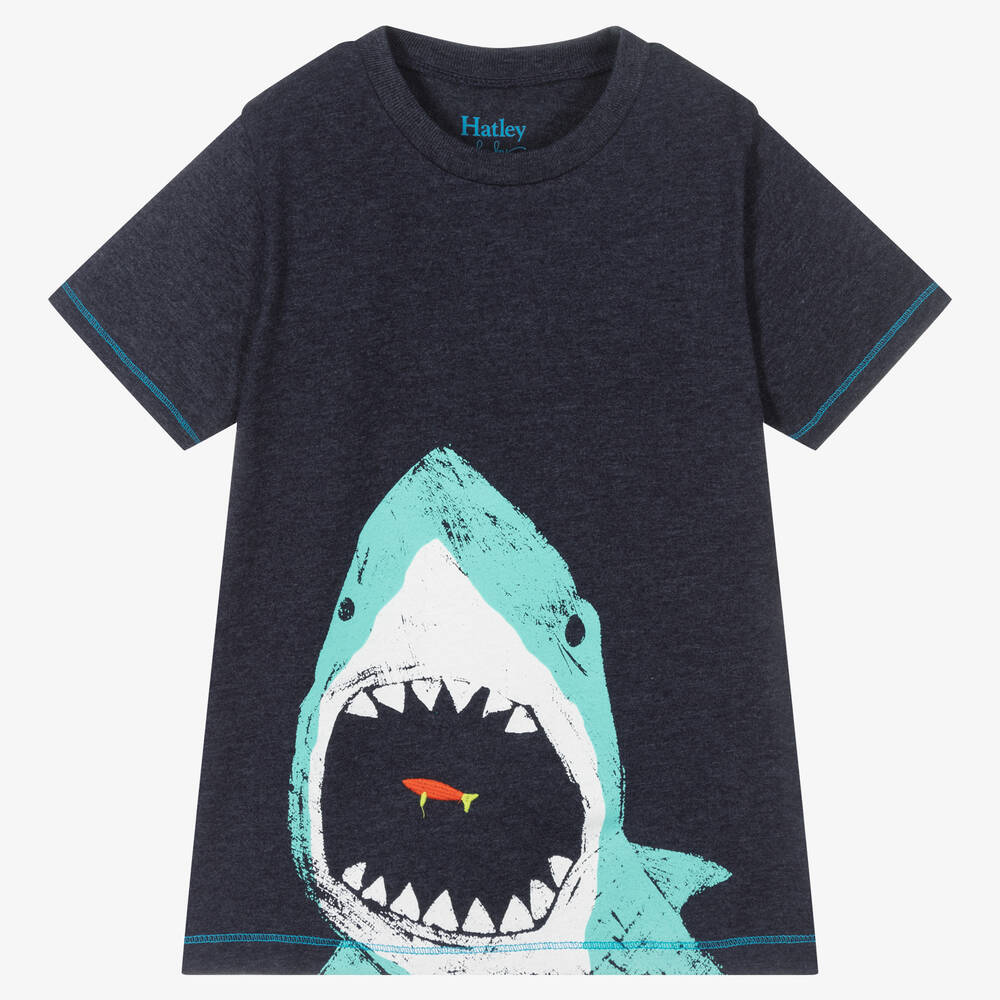 Hatley - Boys Blue Marl Cotton T-Shirt | Childrensalon