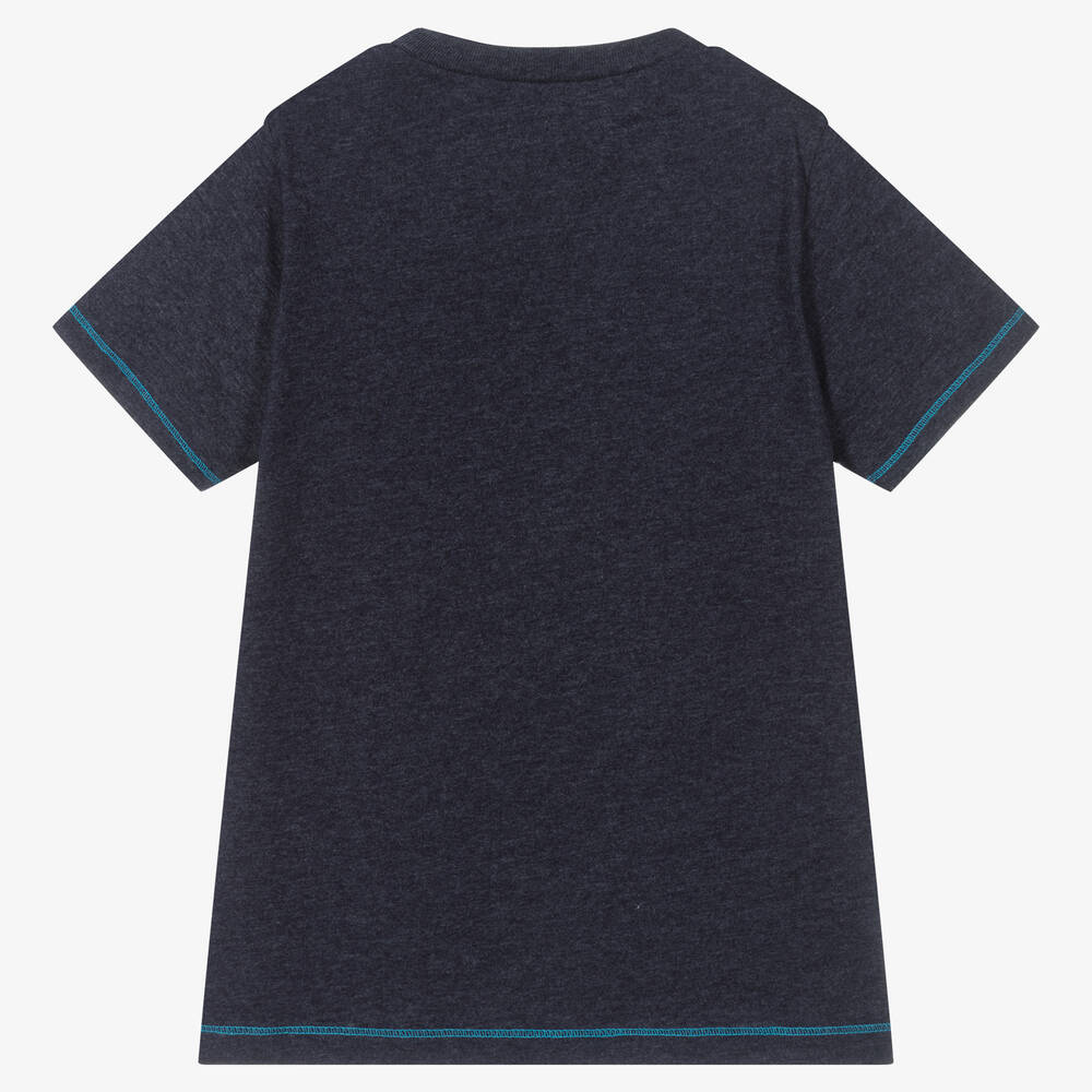 Hatley-Boys Blue Marl Cotton T-Shirt | Childrensalon Outlet