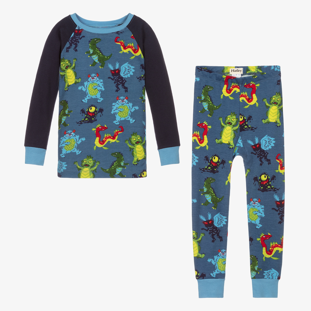 Hatley-Boys Blue Monster Pyjamas | Childrensalon Outlet