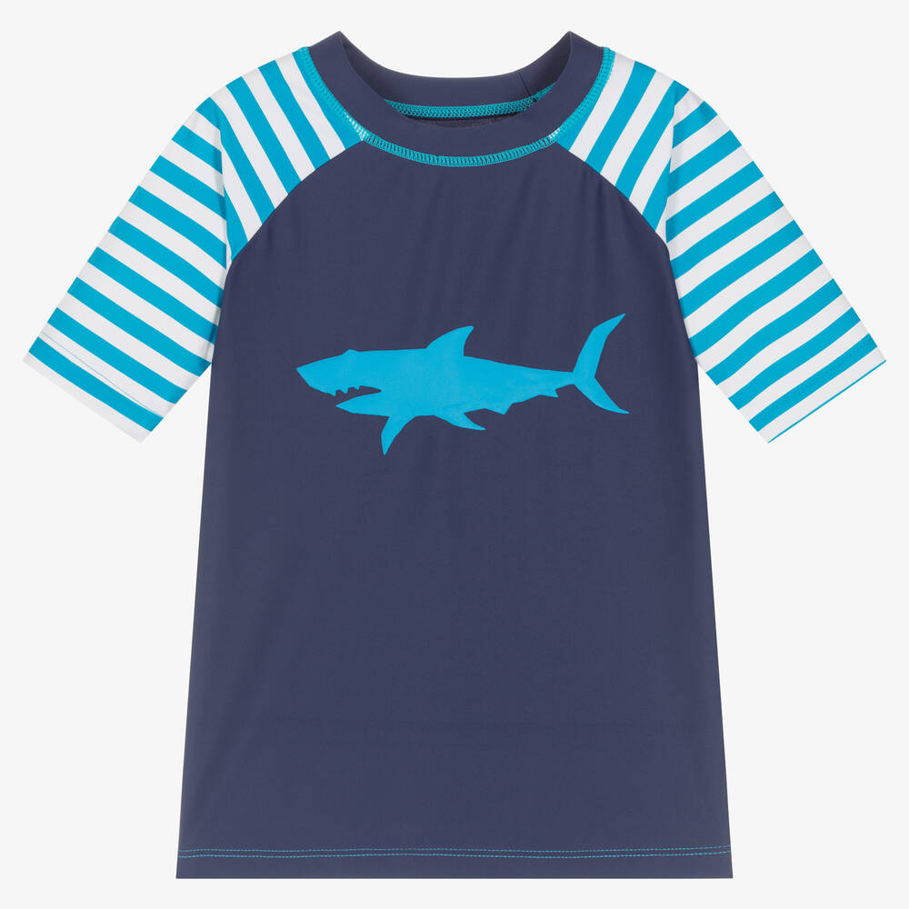 Hatley - Boys Blue Shark Swim Top (UPF50+) | Childrensalon