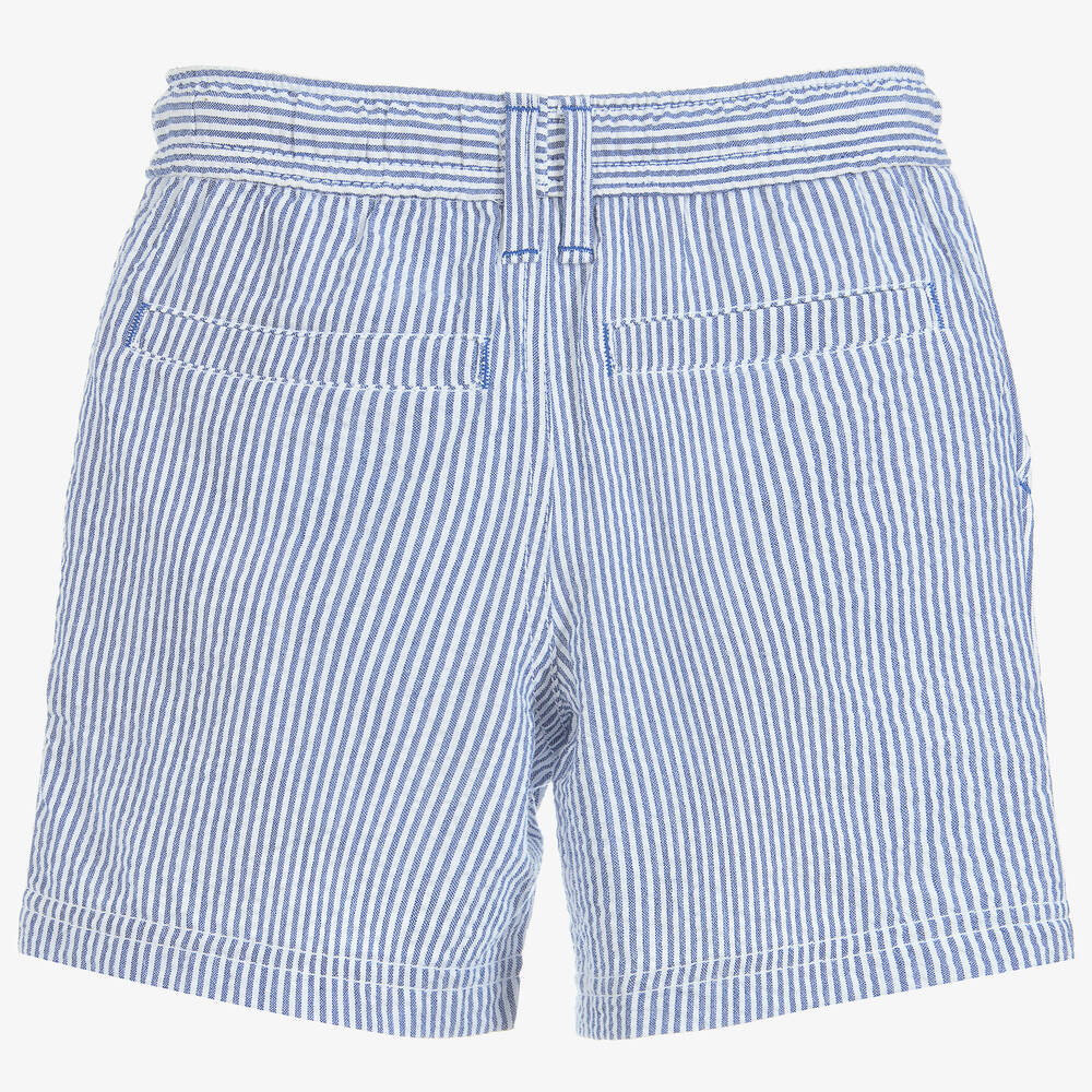 Hatley-Boys Blue Stripe Cotton Shorts | Childrensalon Outlet