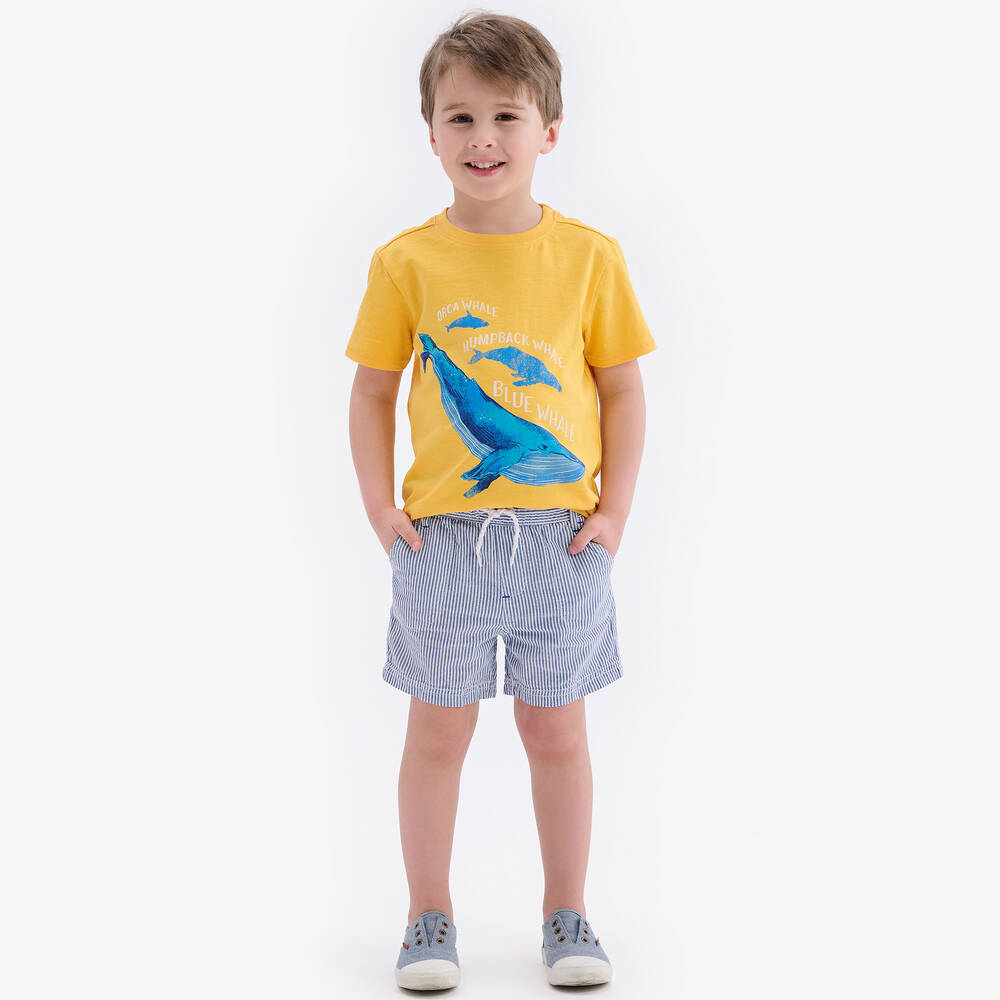 Hatley-Boys Blue Stripe Cotton Shorts | Childrensalon Outlet