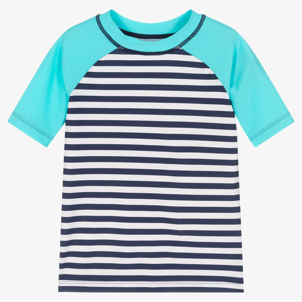 Hatley - Badeoberteil blau gestreift LSF 50+ | Childrensalon