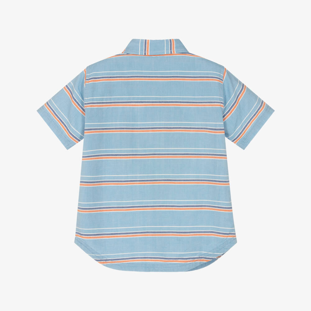 Hatley-Boys Blue Summer Stripe Cotton Shirt | Childrensalon Outlet
