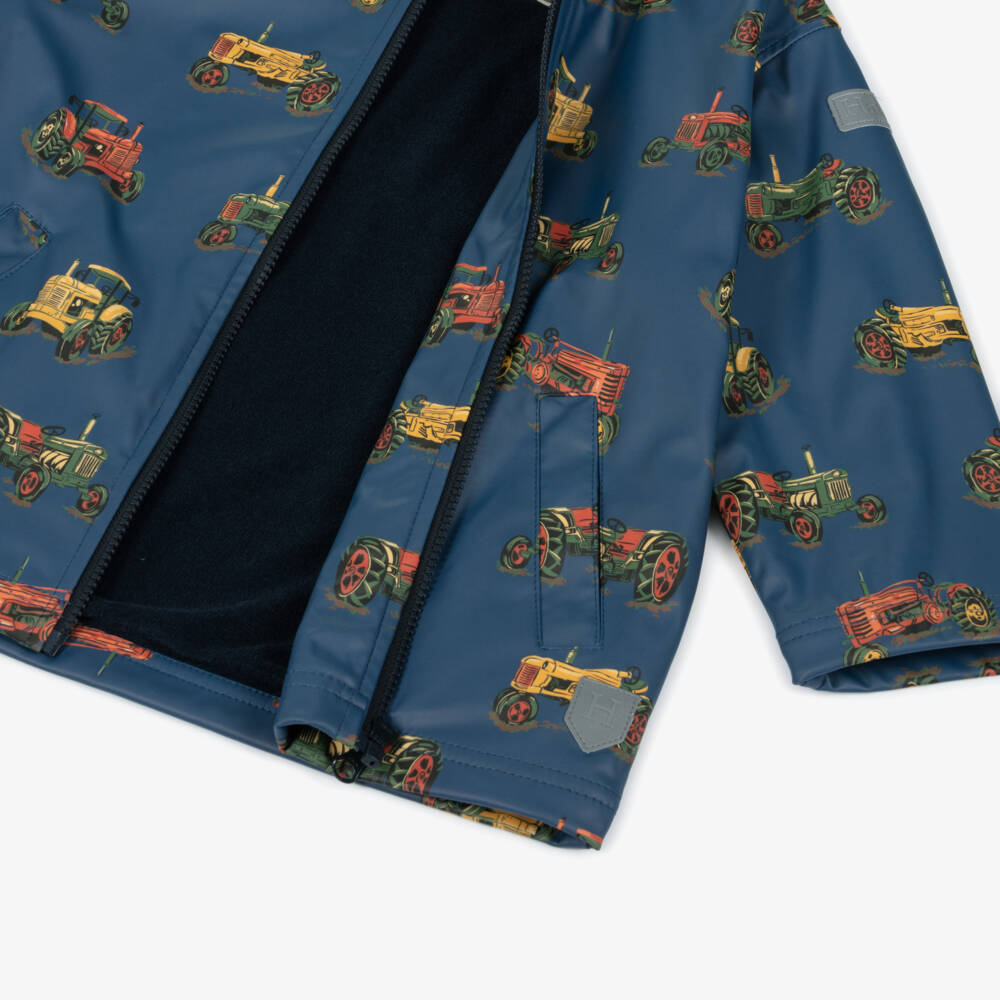 Hatley-Синий дождевик с капюшоном и трактором для мальчиков | Childrensalon Outlet