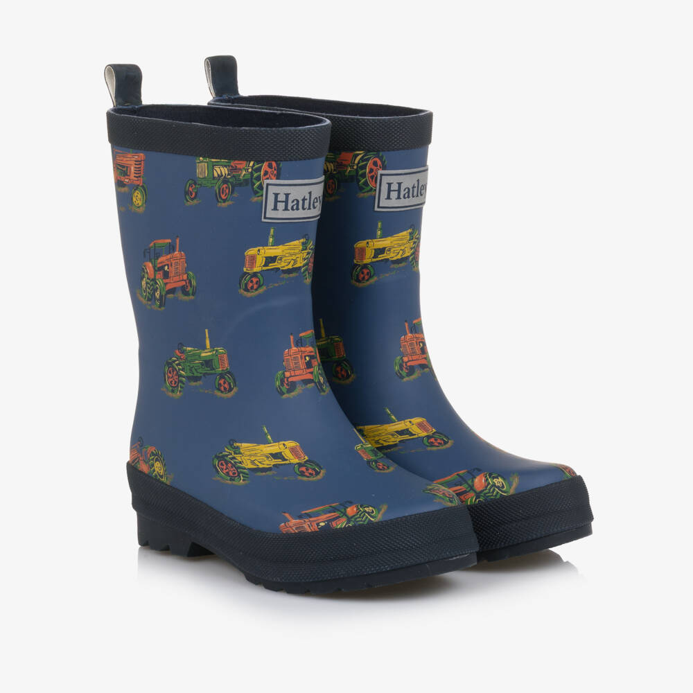 Hatley-Синие резиновые сапоги с принтом трактора для мальчиков | Childrensalon Outlet