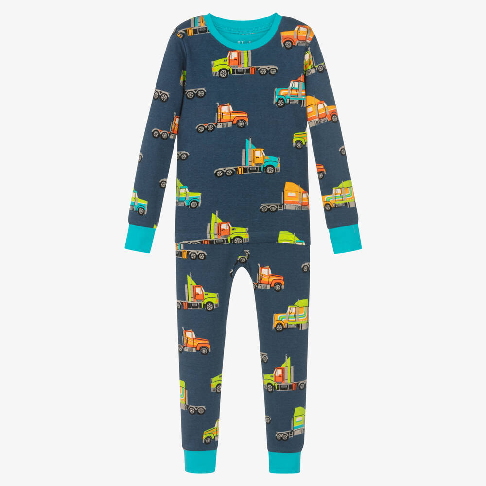 Hatley - Pyjama coton bleu à camions garçon | Childrensalon