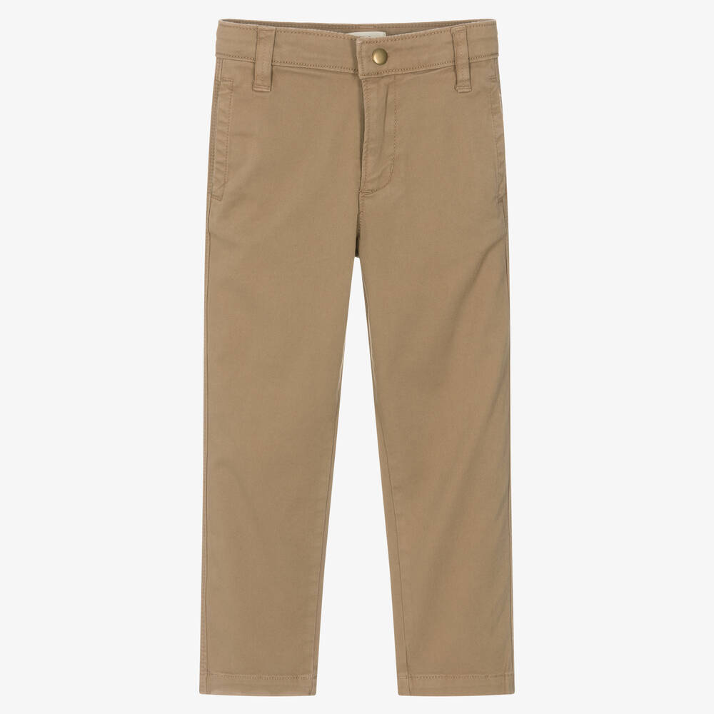 Hatley - Boys Brown Cotton Twill Trousers | Childrensalon