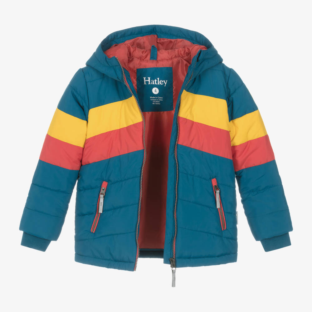 Hatley-Boys Chevron Hooded Puffer Jacket | Childrensalon Outlet