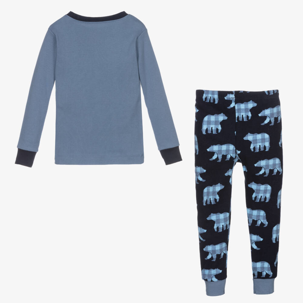 Маленький голубой домик от Hatley-Уютная синяя пижама с медведем для мальчиков | Childrensalon Outlet