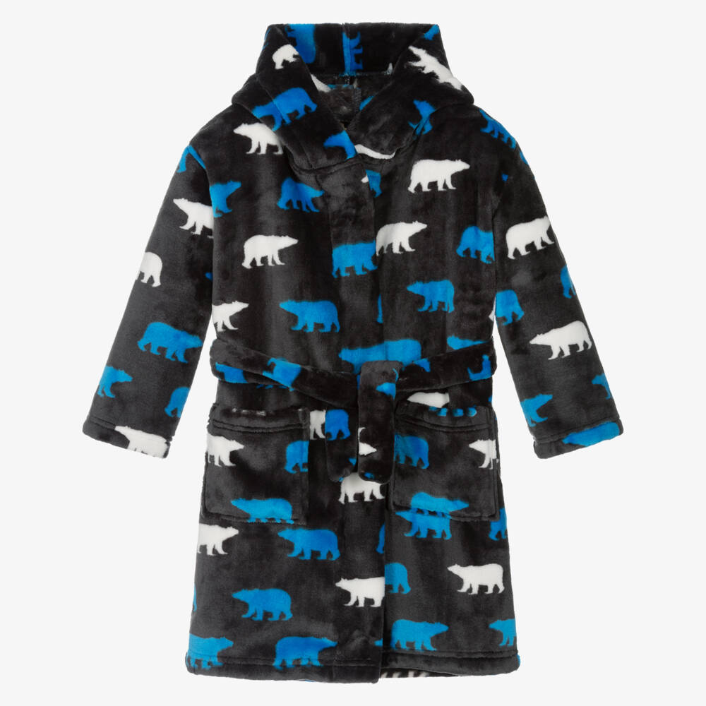 Hatley-روب دافئ رمادي للأولاد بنقشة دب قطبي | Childrensalon Outlet