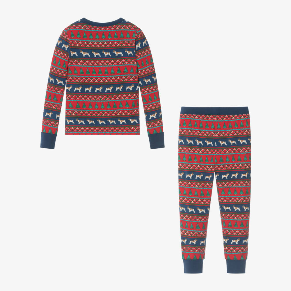 Hatley-بيجاما بنقشة الكريسمس لون أزرق وأحمر | Childrensalon Outlet