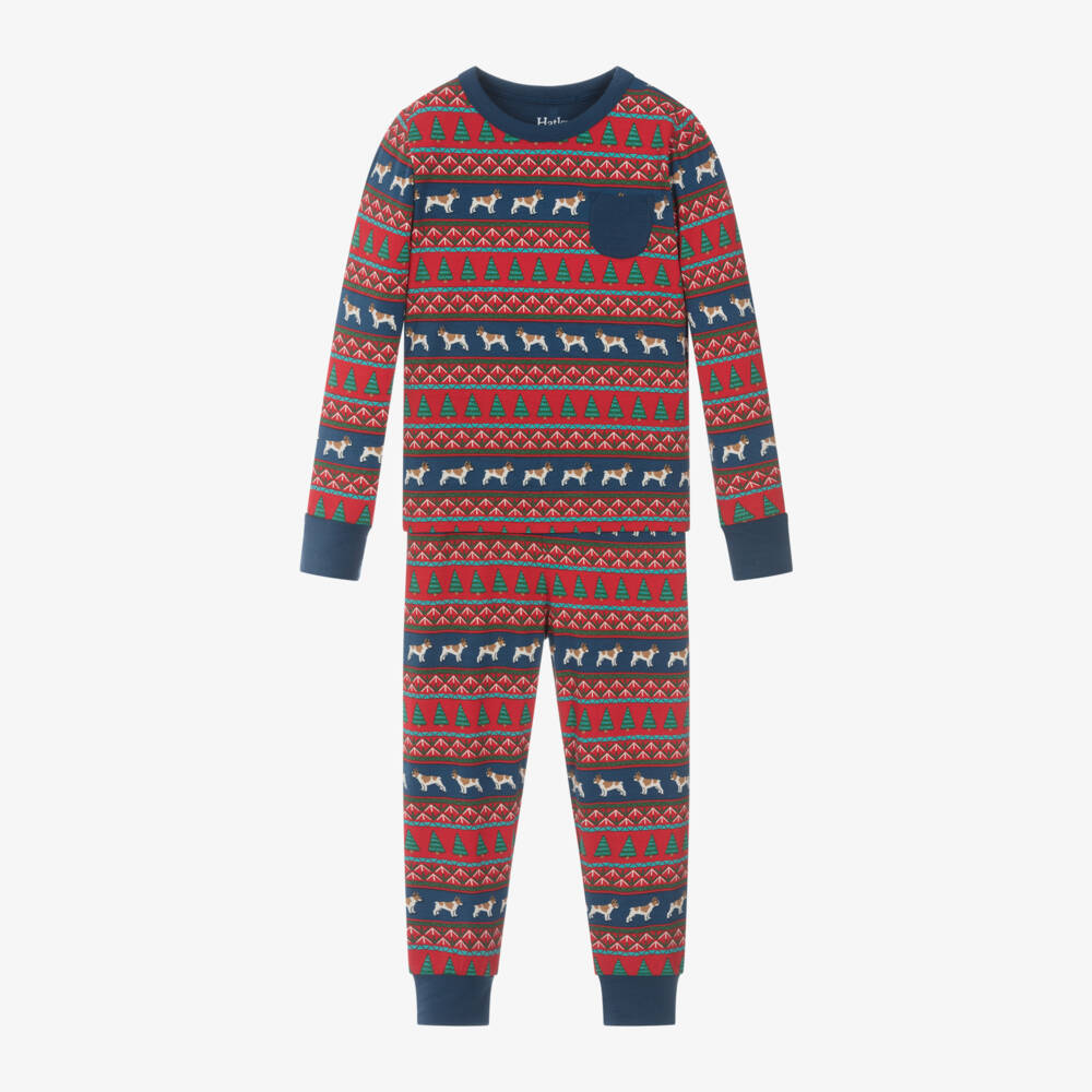 Hatley-Boys Festive Blue Pyjama Set | Childrensalon Outlet