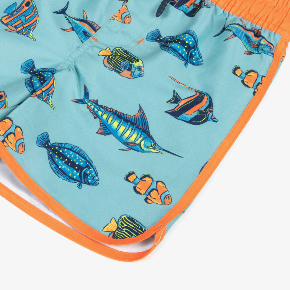 Hatley-Boys Fish Patterned Blue Swimwear | Childrensalon Outlet